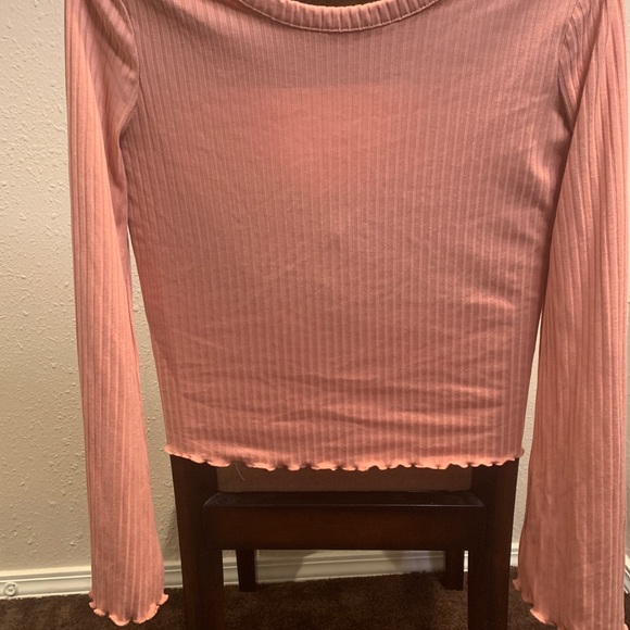 NWT American Rag Lace Up Ribbed Top Cameo Brown - Picture 3 of 5